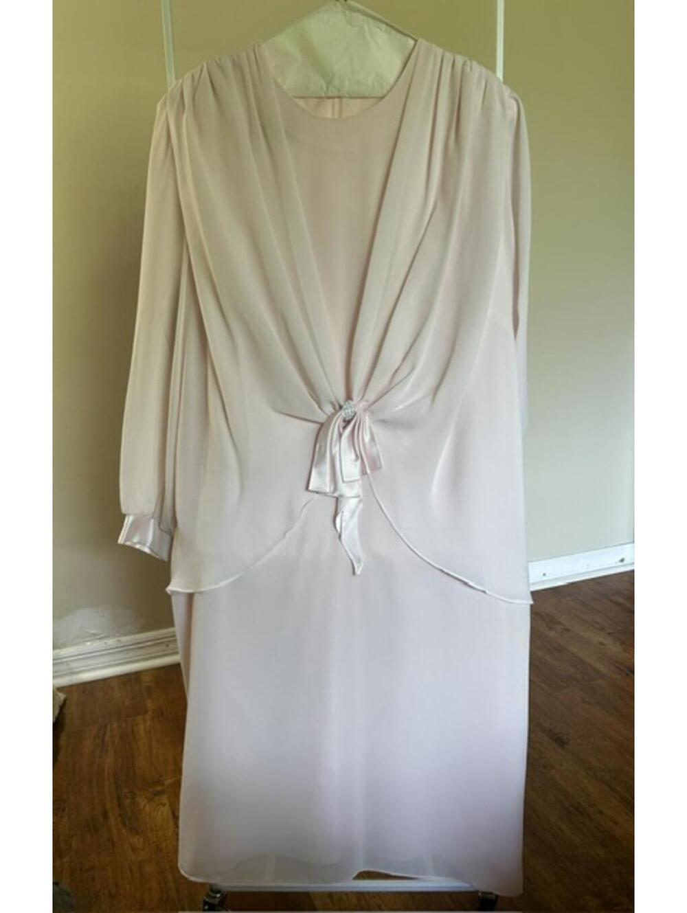 Lori Max Elegant Pink Satin Tie Dress Size 24W